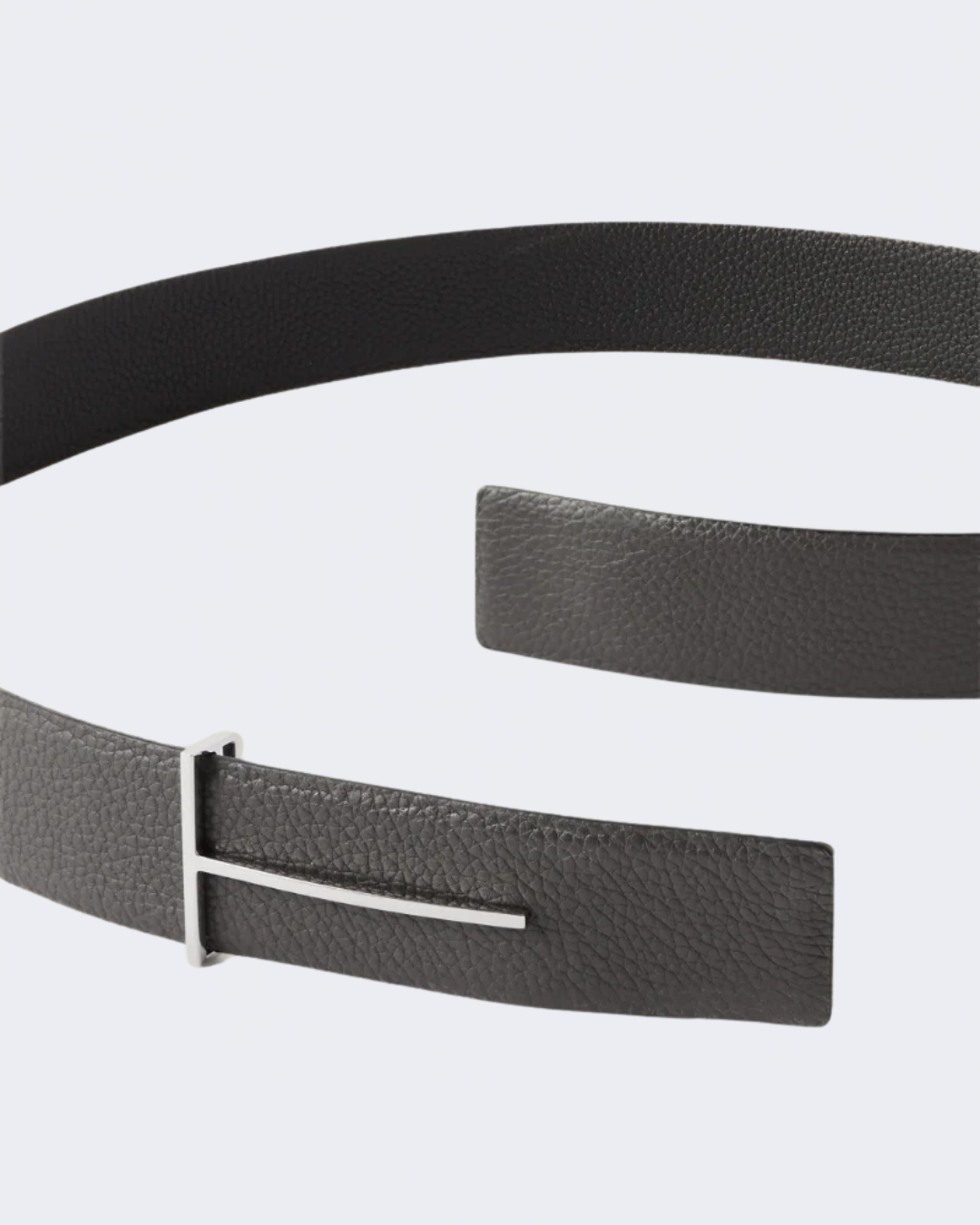 Soft Grain Leather Reversible Slim T Belt