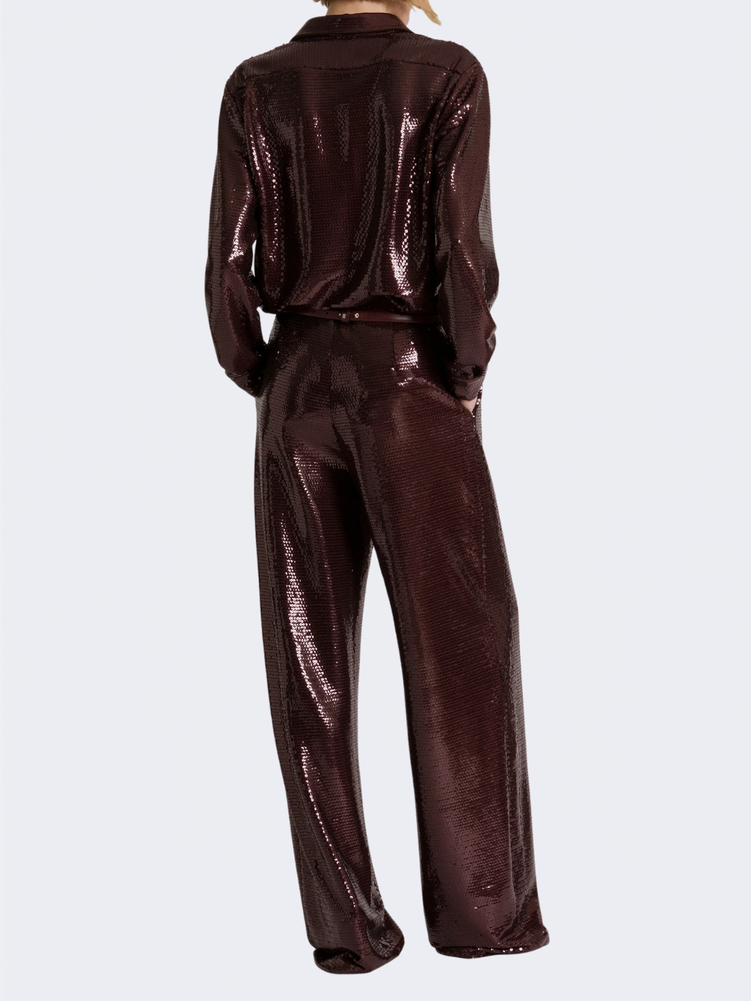 Sparkling Night Wide Leg Sequined Trousers