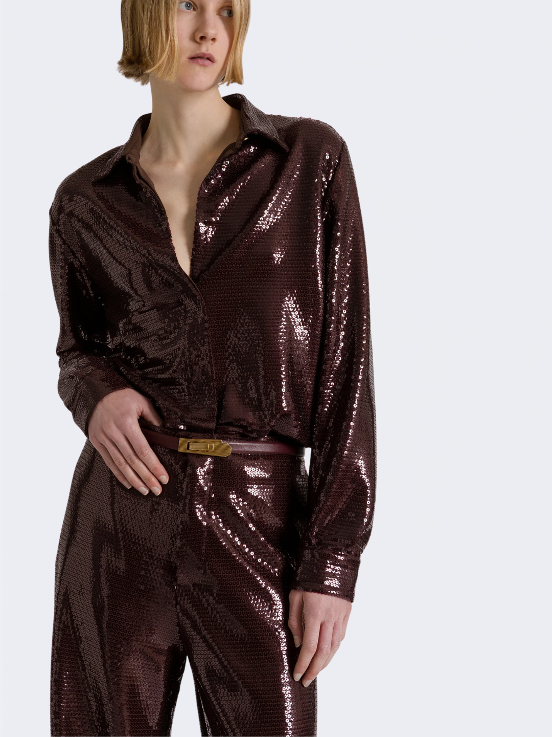 Sparkling Night Wide Leg Sequined Trousers