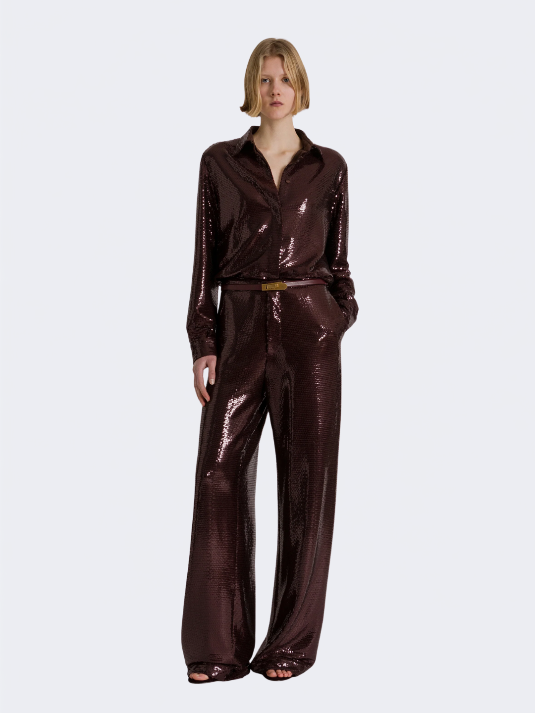 Sparkling Night Wide Leg Sequined Trousers