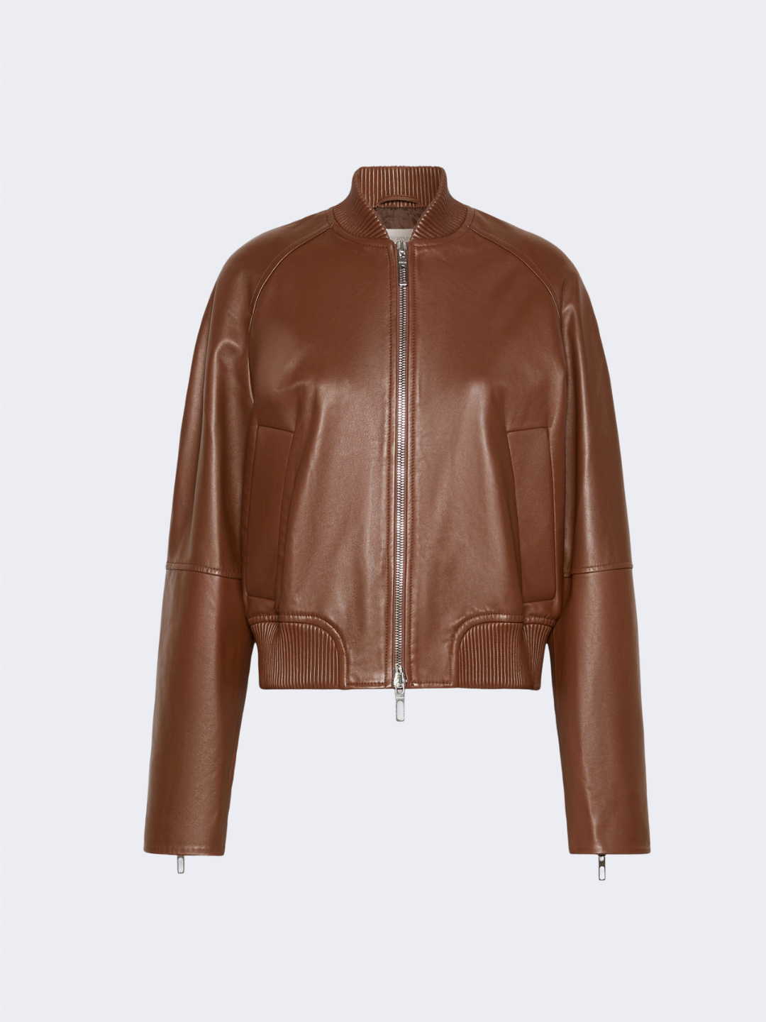 Nappa Leather Bomber Jacket Brown