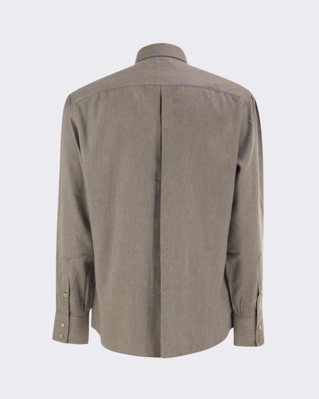 Stone Grey Stretch Cotton Button Down Chevron Flannel Shirt