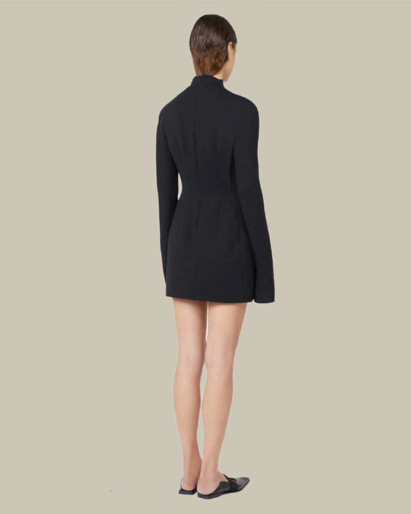 Tefrite Black Wool Blend Blazer Dress
