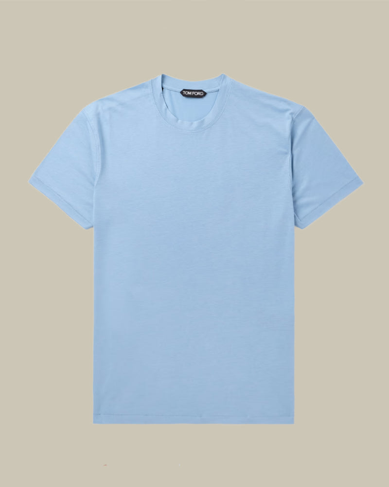 Heron Blue Lyocell Cotton T Shirt