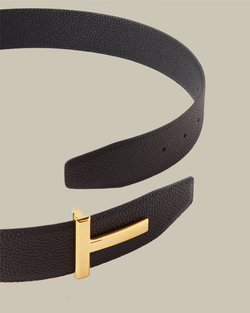 Brown & Black Reversible Leather Grain Belt