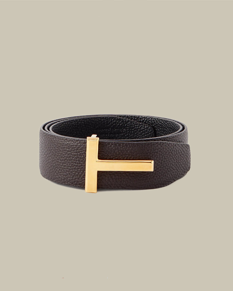Brown & Black Reversible Leather Grain Belt