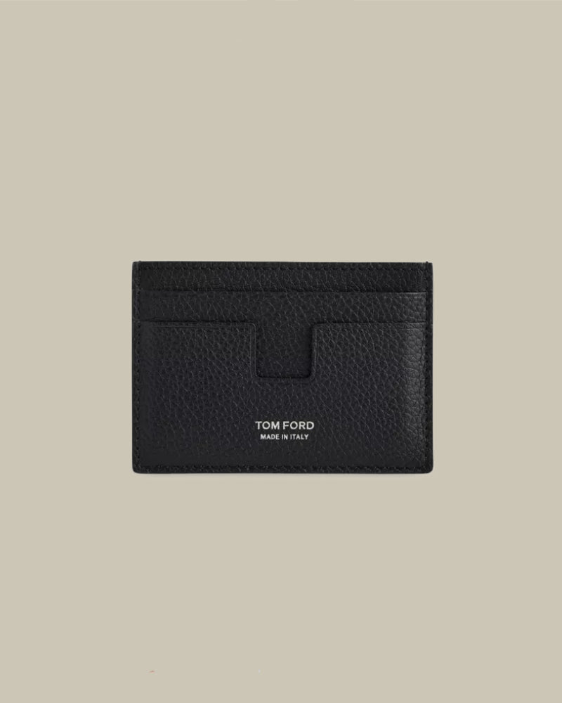 Soft Grain Leather Money Clip Cardholder