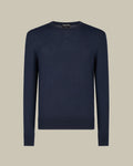 Navy Fine Gauge Pure Wool Crew Neck