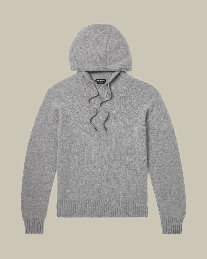 Light Grey Seamless Cashmere Hoodie