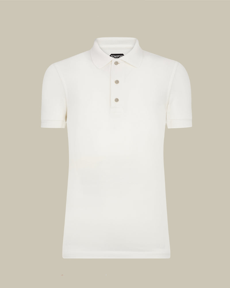 Lyocell Pique Polo White