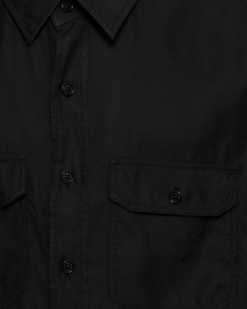 Fluid Light Twill Military Shirt Black