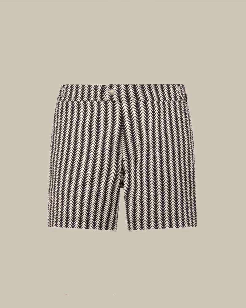 Geometric Print Micro Compact Poplin Swim Shorts