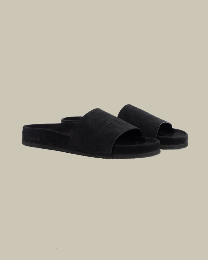 Black Suede Wicklow Slider
