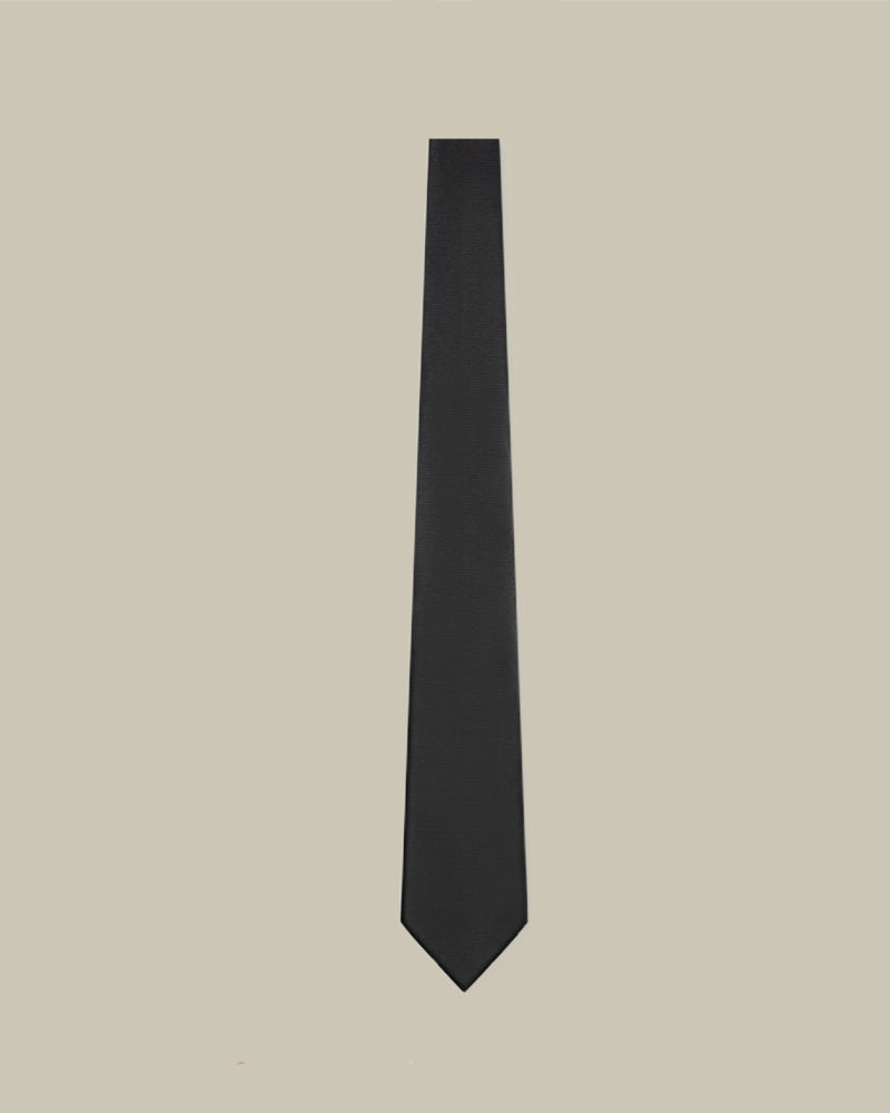 Black Solid Mogador Tie 8cm