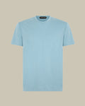 Sky Blue Lyocell Cotton Crew Neck T-Shirt