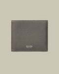 Grey Grain Leather Bi Fold Wallet