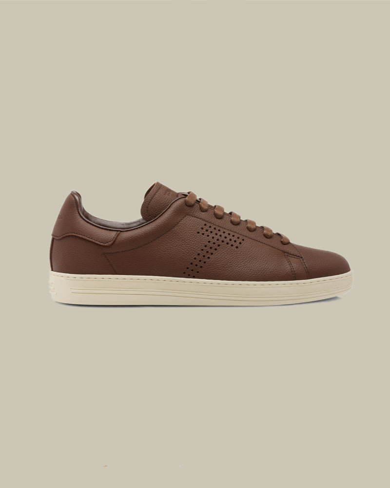 Brown Soft Grain Leather Warwick Sneaker