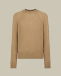 Seamless Brushed Cashmere Crew Neck Sweater Light Taupe