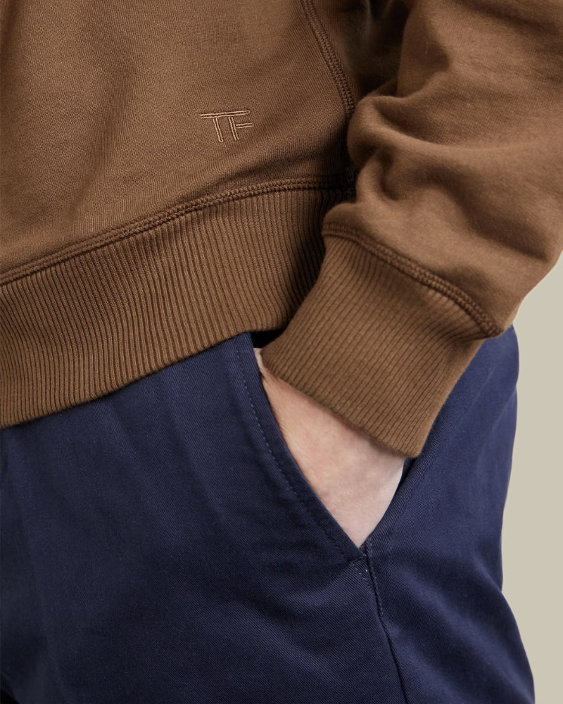 Bronze Olive Cotton Crew Neck Sweatshirt