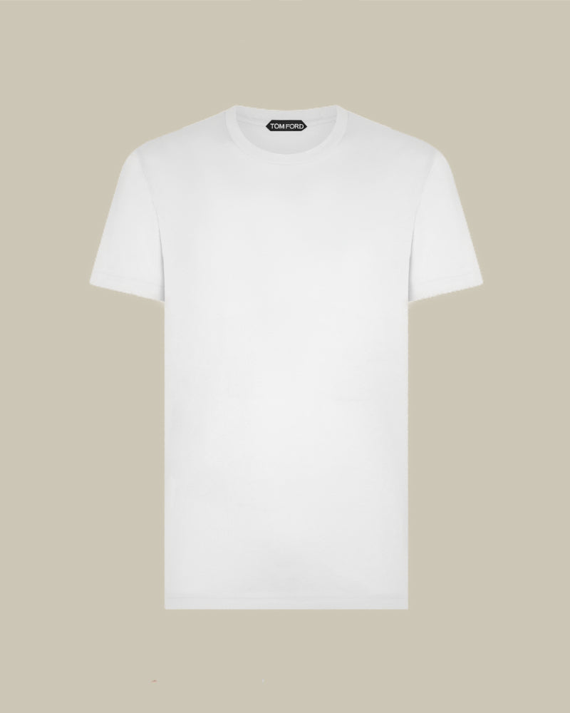 White Cotton & Silk T Shirt
