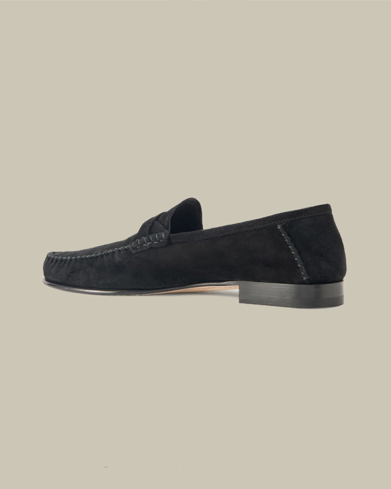 Black Suede Twisted Band Ripley Loafer