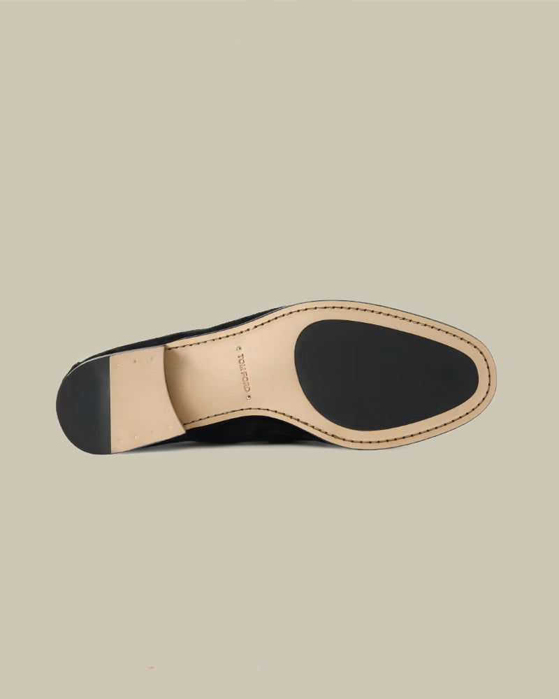 Black Suede Twisted Band Ripley Loafer