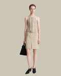 Braid Rib Tank Top Beige