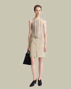 Braid Rib Tank Top Beige