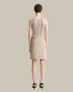 Braid Rib Tank Top Beige