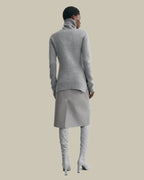 Grey High Neck Double Knit