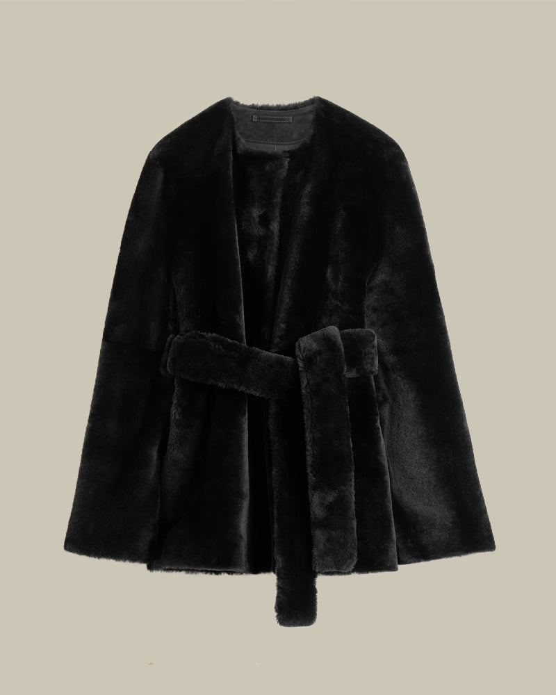 Black Plush Shearling Jacket