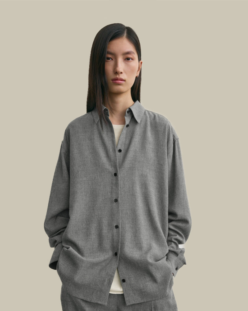 Grey Classic Fluid Shirt