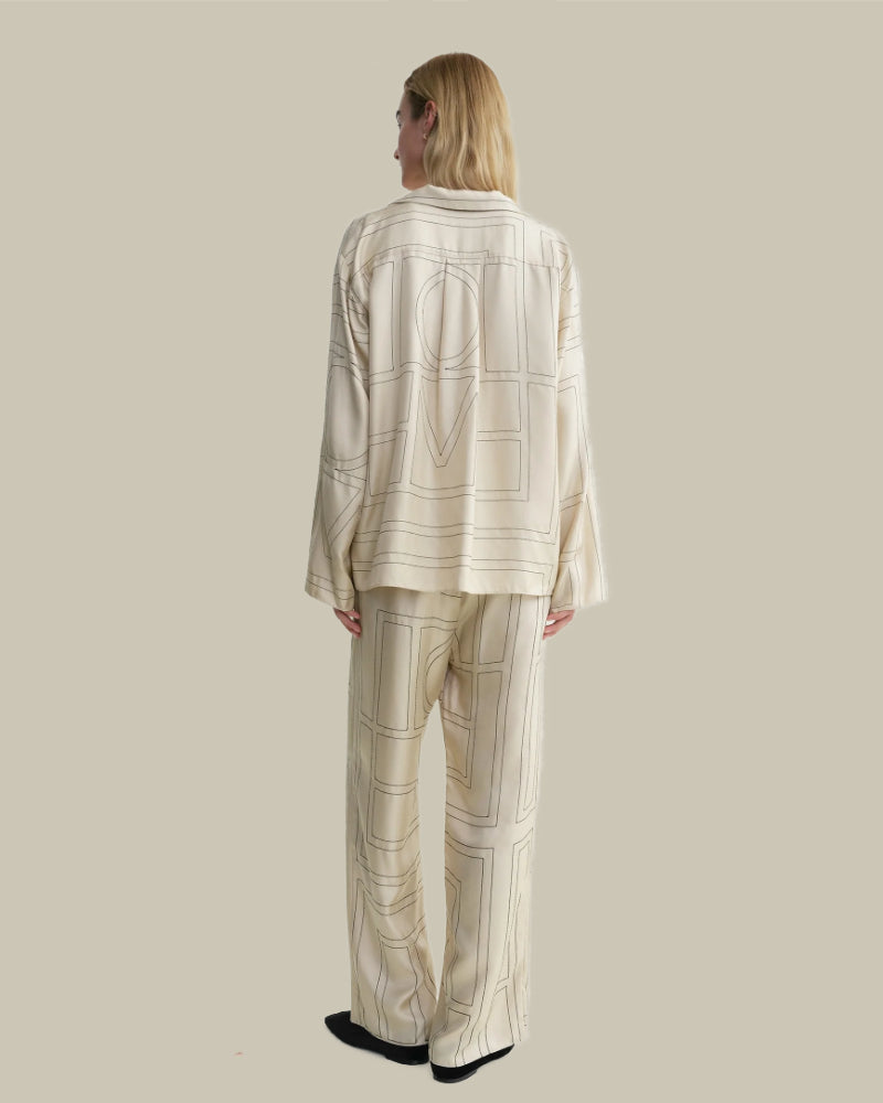 Monogram Silk PJ Top Ivory