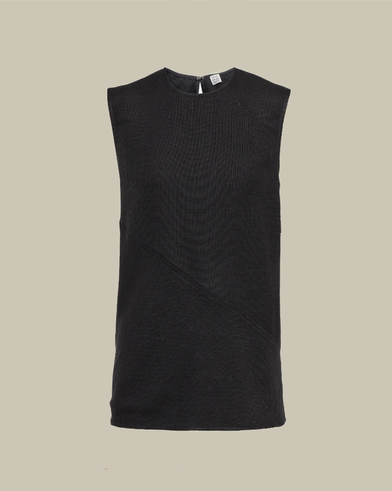 Black Twisted Sleeveless Top