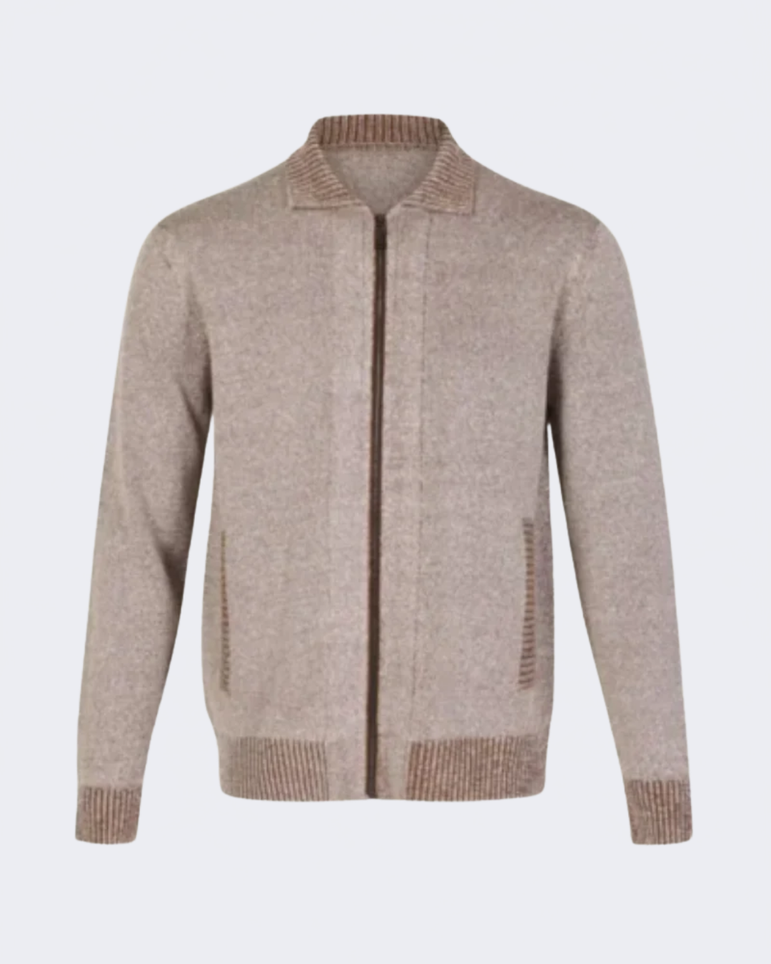 Taupe Little Bear Zip Cardigan