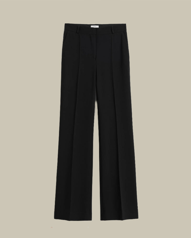 Flared Evening Trousers Black