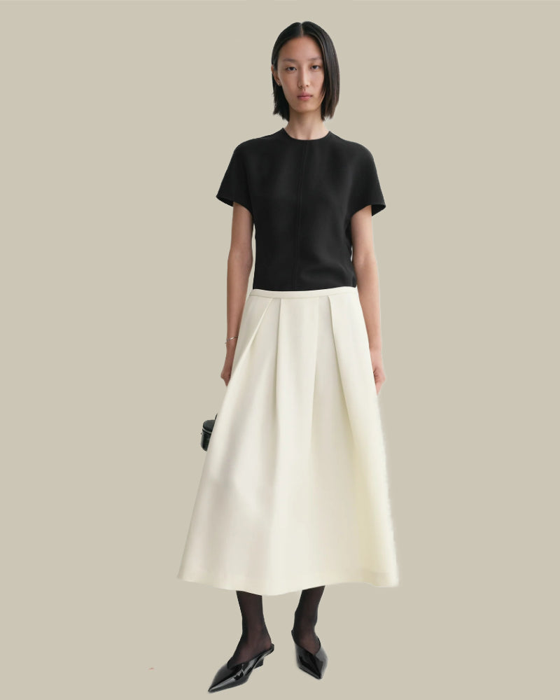 Wool Silk Twinflower Skirt Macadamia