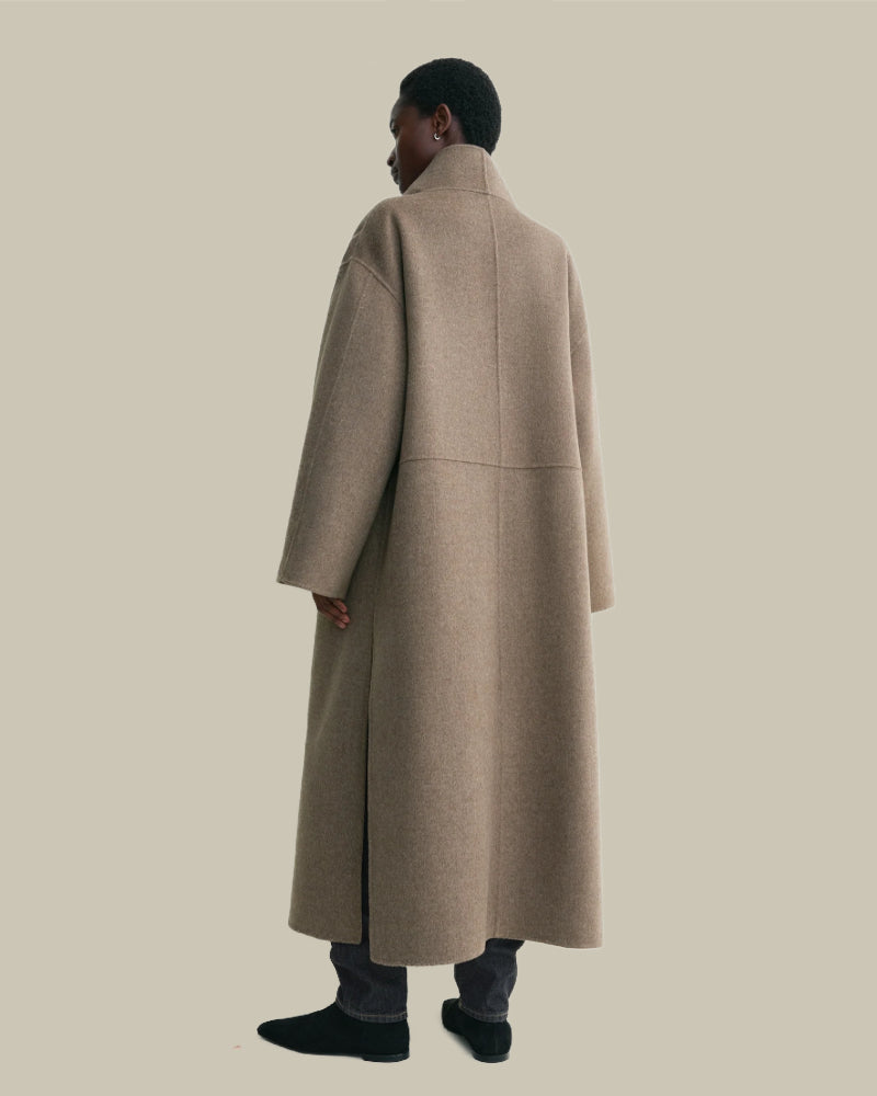 Signature Wool Cashmere Coat Oak Melange