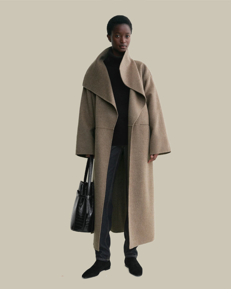 Signature Wool Cashmere Coat Oak Melange