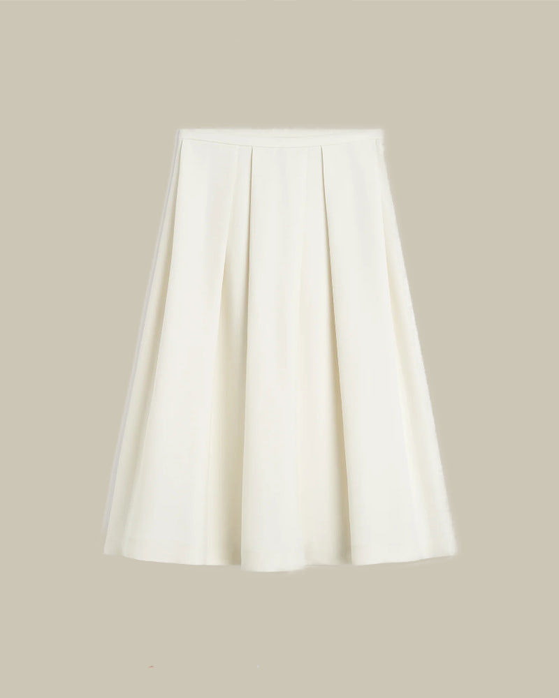 Wool Silk Twinflower Skirt Macadamia