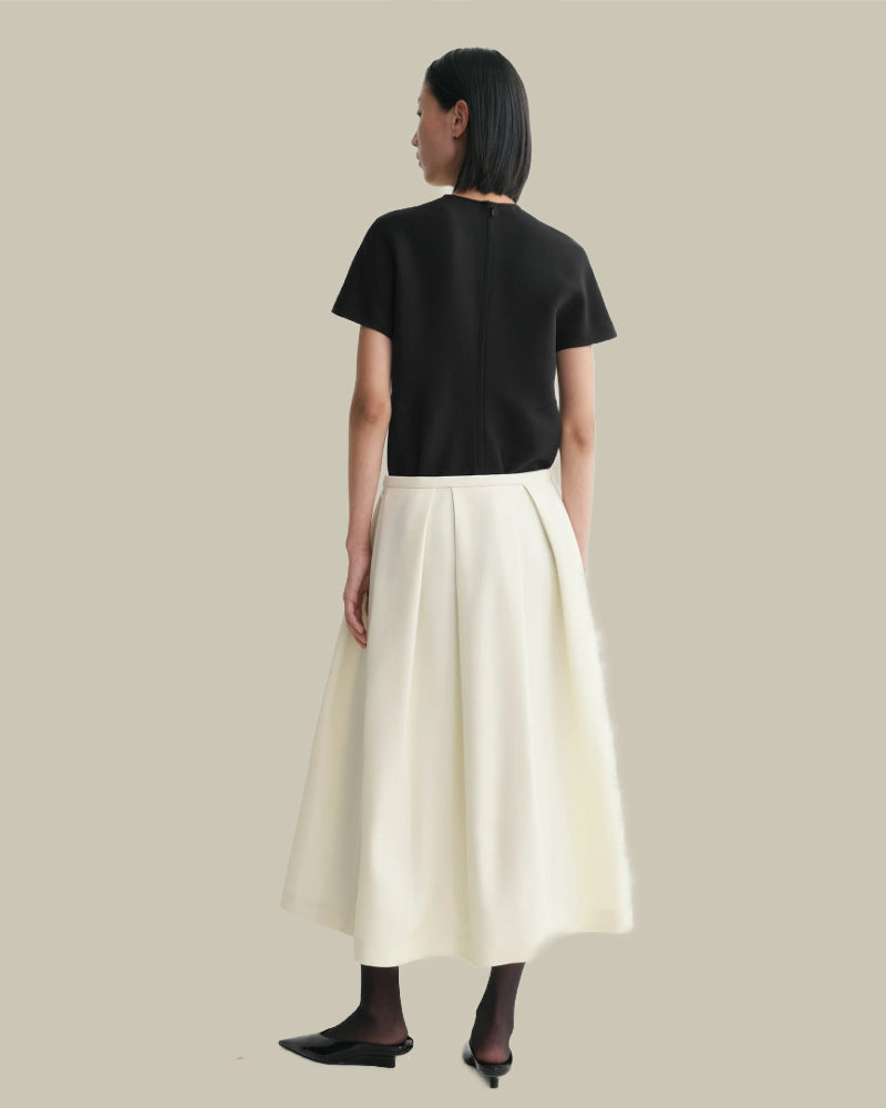 Wool Silk Twinflower Skirt Macadamia