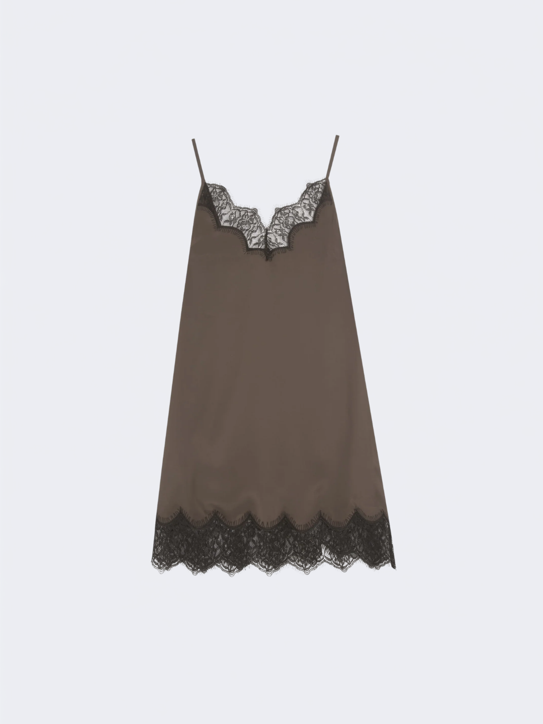 Turkish Coffee Sibel Lace Slip Dress