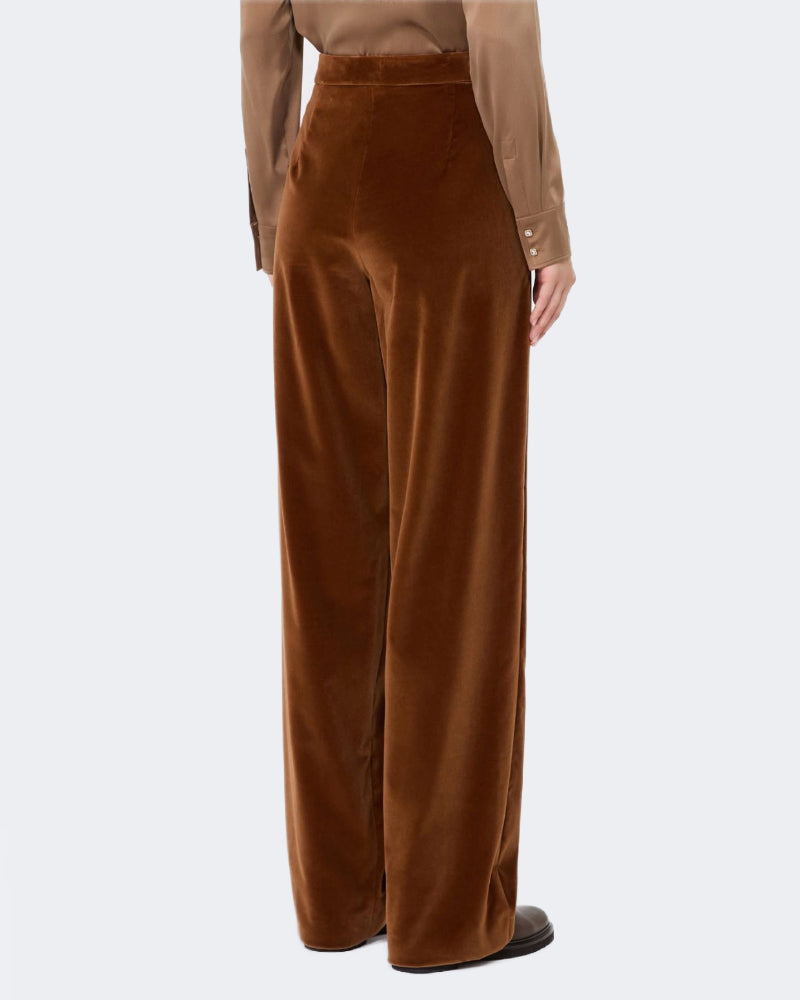 Smooth Cotton Velvet Trouser Burnt Orange