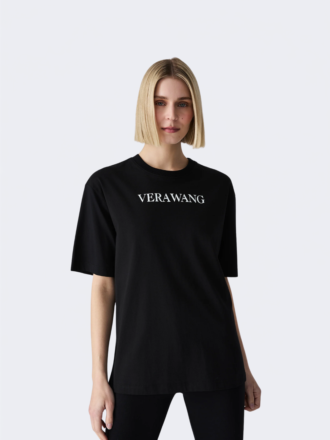 Black Vera Wang Logo Loose Tee