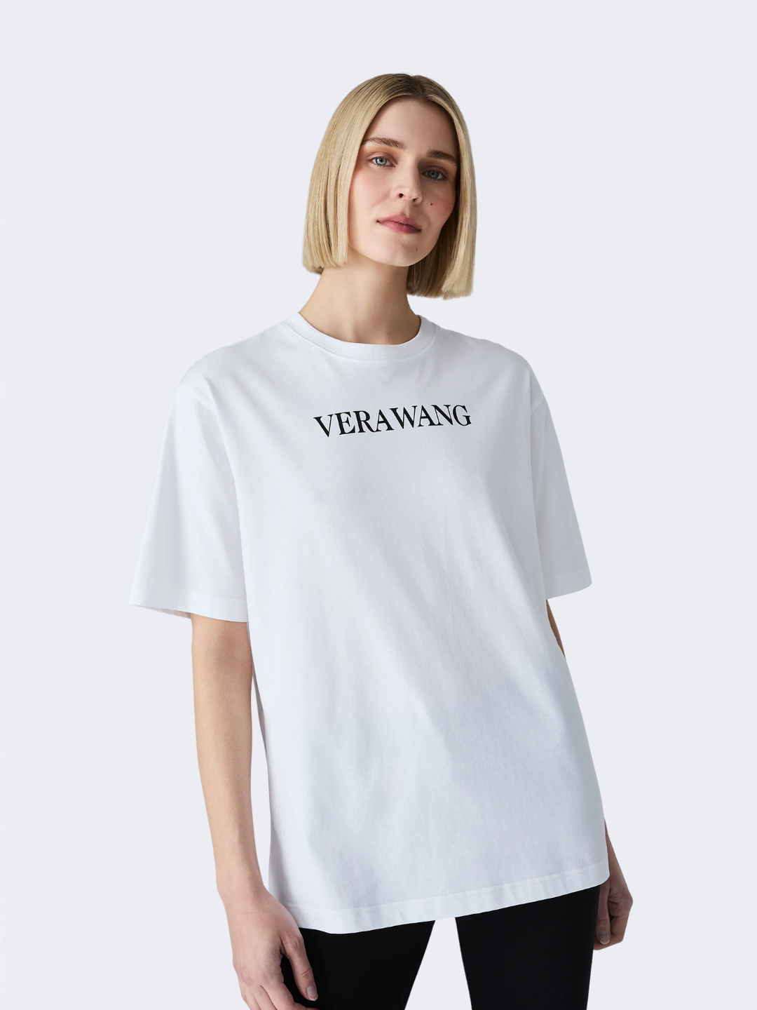 White Vera Wang Logo Loose Tee