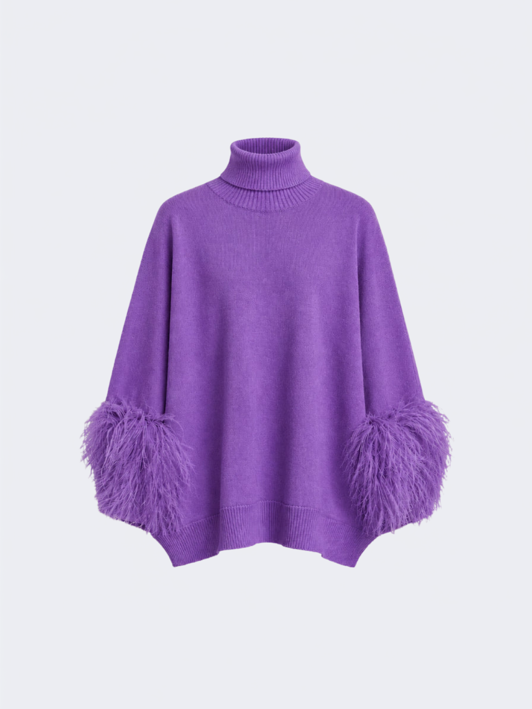 Violet Merino Wool Feather Detail Sweater