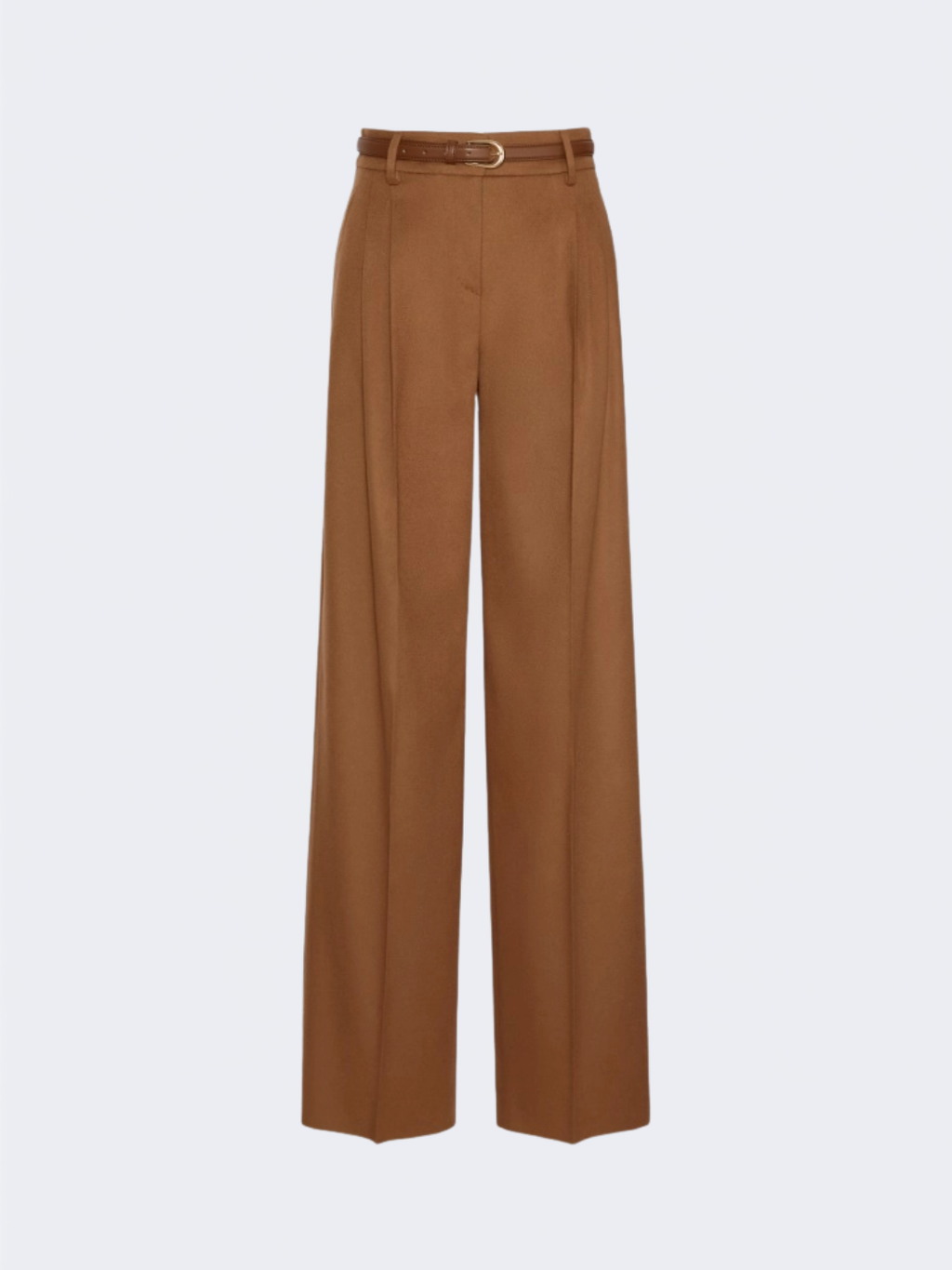 Wool Wide-Leg Trousers Tobacco