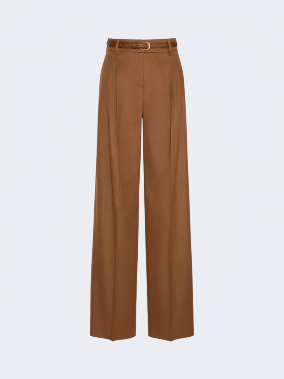 Wool Wide-Leg Trousers Tobacco