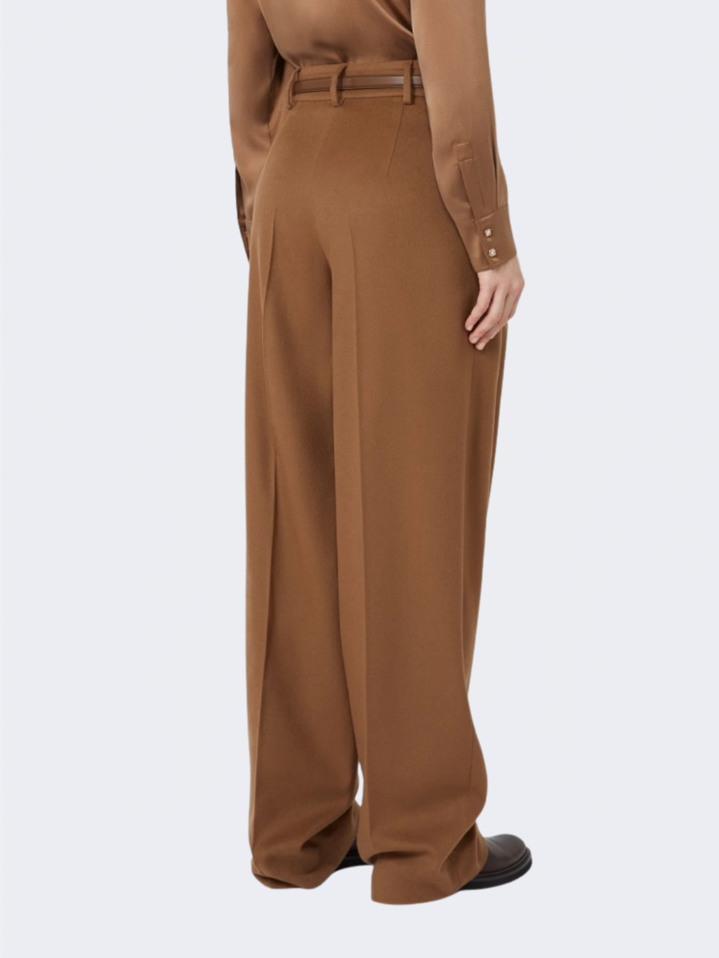 Wool Wide-Leg Trousers Tobacco
