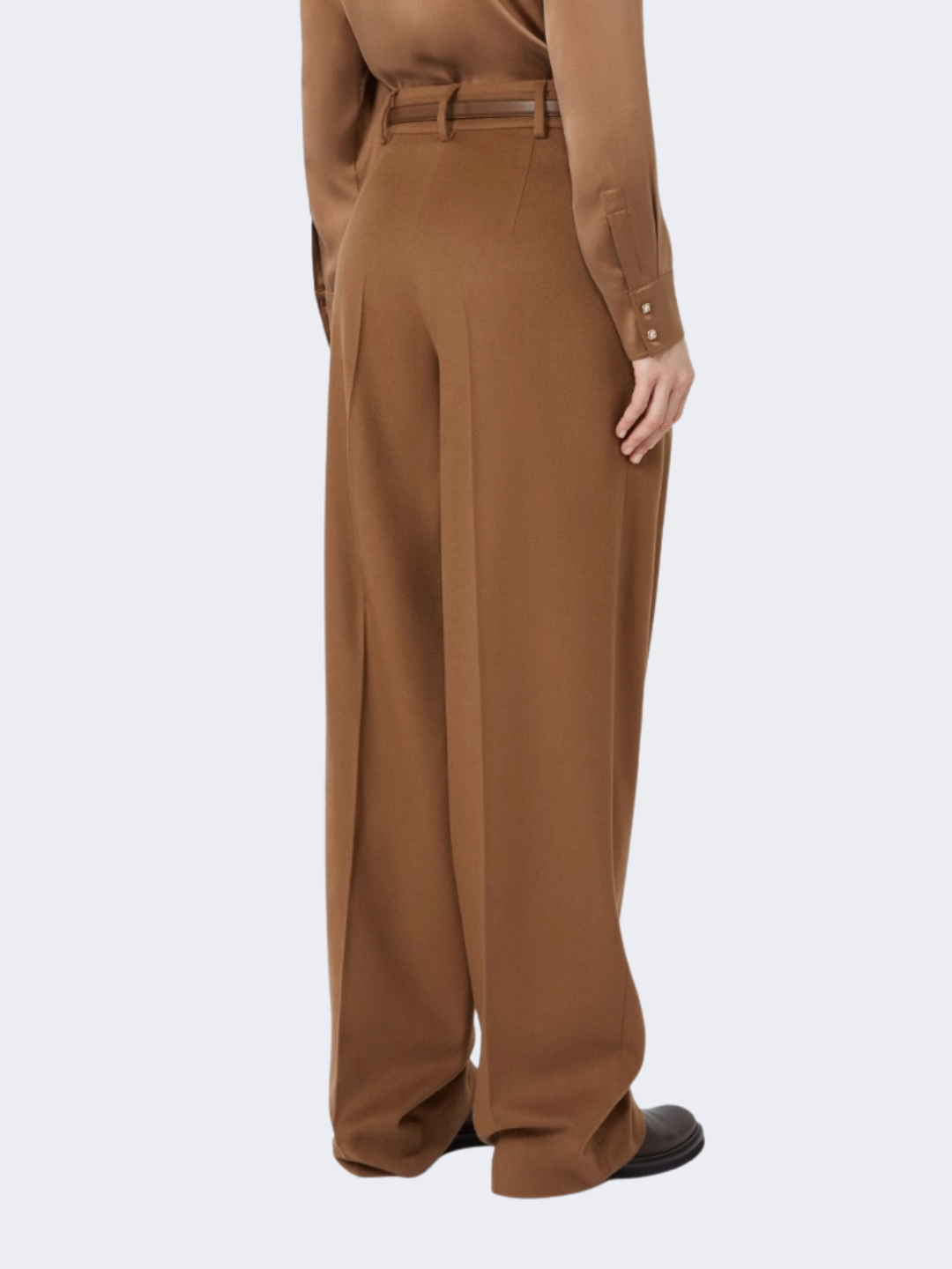 Wool Wide-Leg Trousers Tobacco